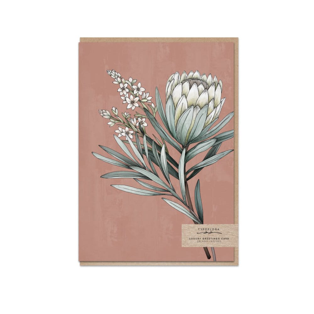 Typoflora Luxury Greeting Card-Protea