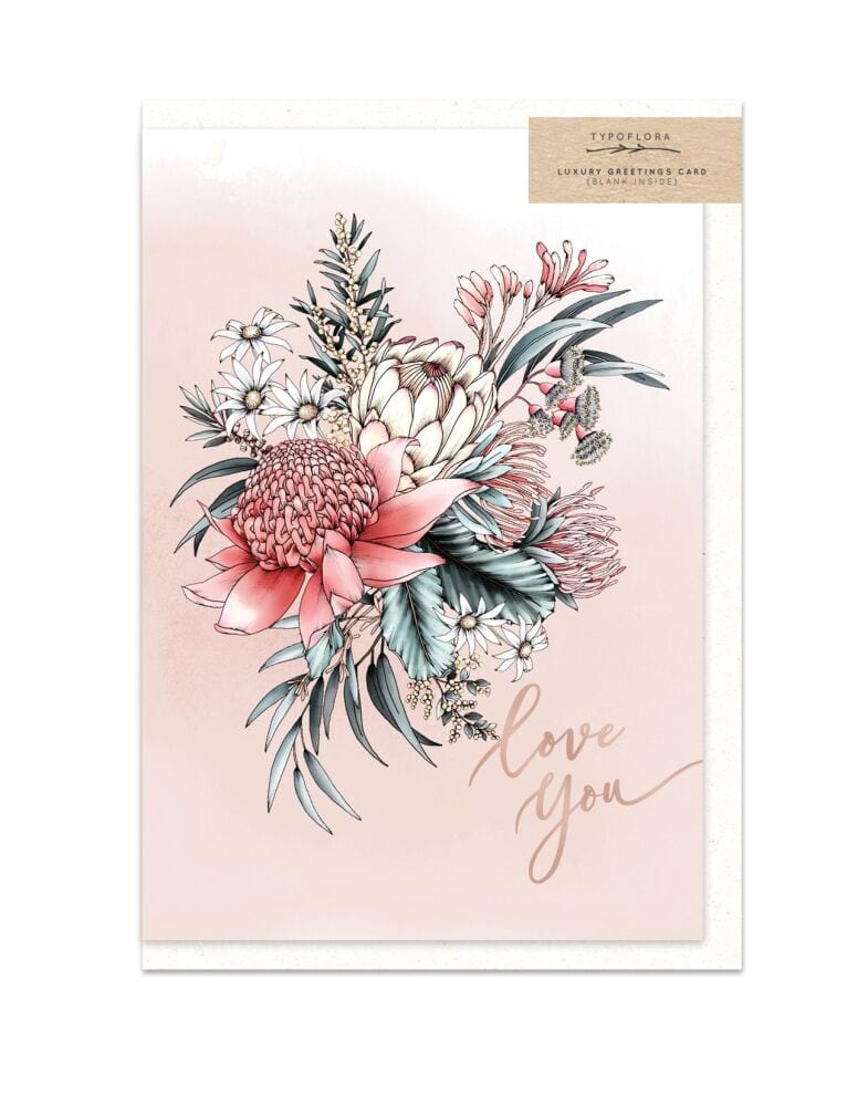 Typoflora Luxury Greeting Card-Love You