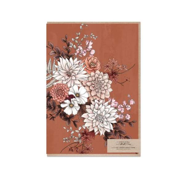 Typoflora Luxury Greeting Card-Florist Bouquet Rust