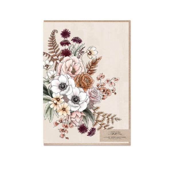 Typoflora Luxury Greeting Card-Florist Bouquet Beige