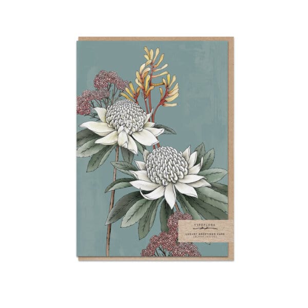 Typoflora Luxury Greeting Card-Waratah
