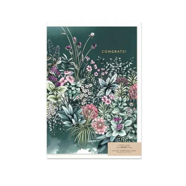 Typoflora Luxury Greeting Card-Congrats