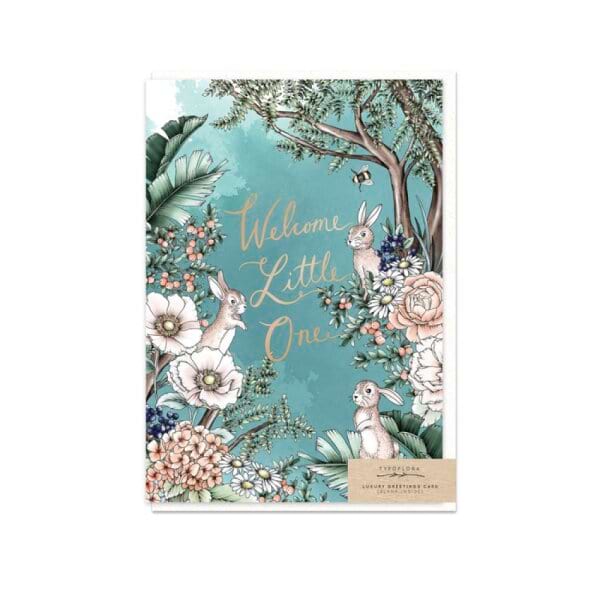 Typoflora Greeting Card-Welcome Little One