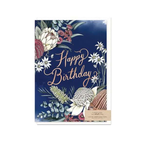 Typoflora Luxury Greeting Card-Happy Birthday Natives